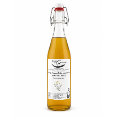 Sirop d’immortelles sauvages de la Côte Bleue, fabriqué artisanalement à Port-de-Bouc.