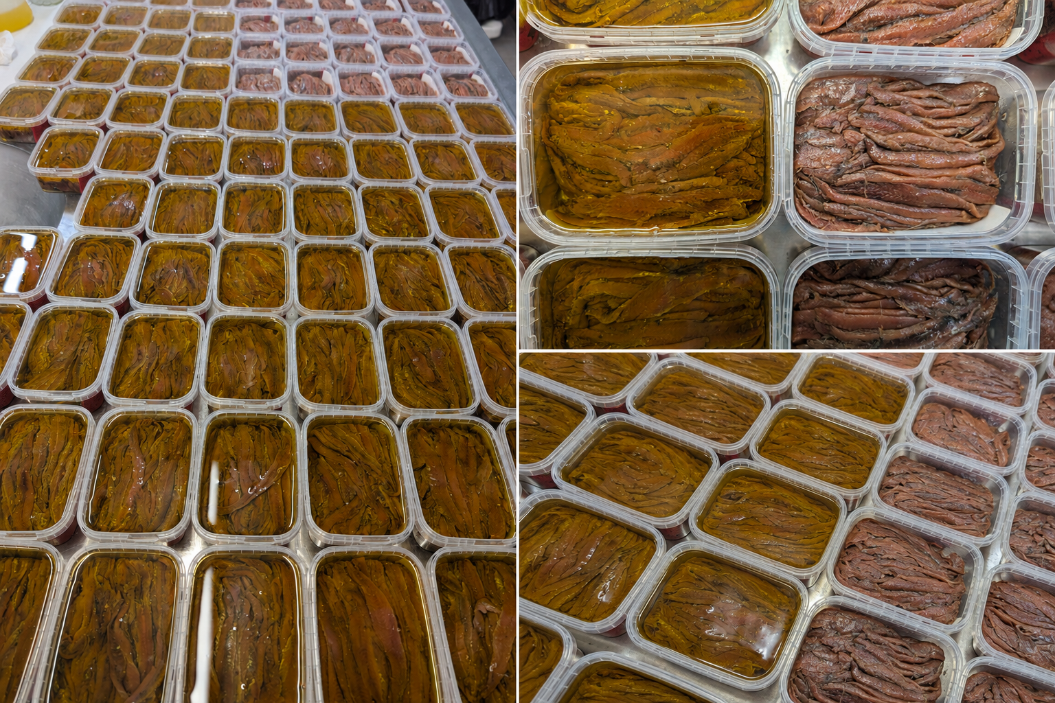 Filets d'anchois préparés et conditionnés dans notre atelier